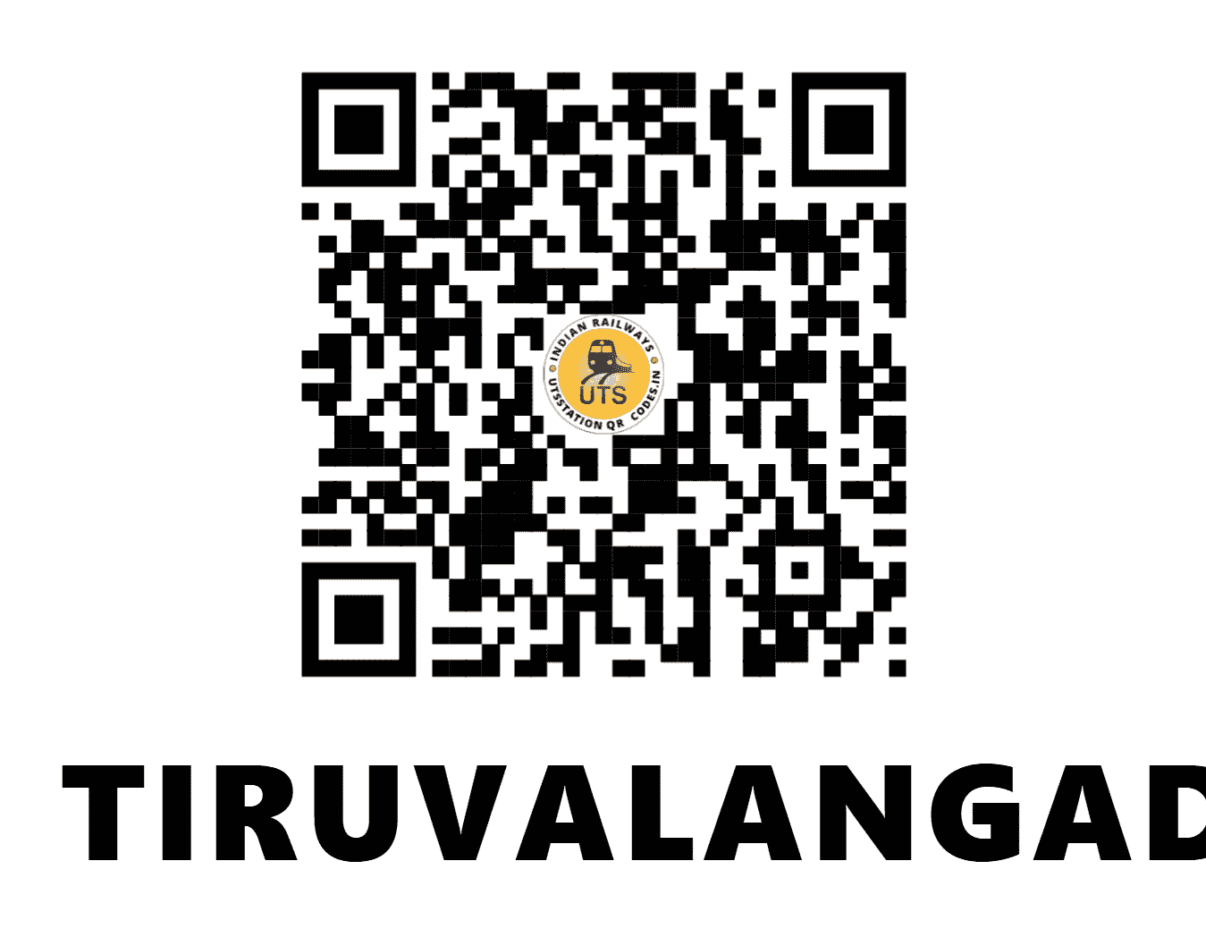 UTS QR Code for TIRUVALANGADU - TO - SR (TAMIL NADU)